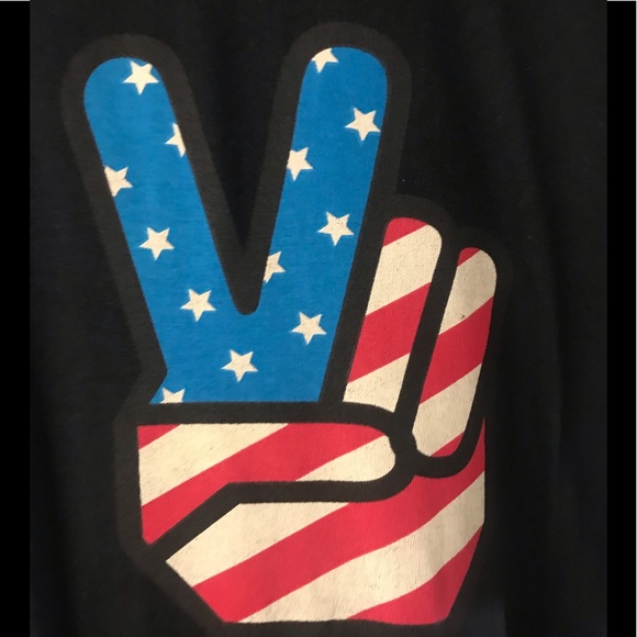 COPPER & OAK AMERICAN FLAG PEACE SIGN TEE NEW - Picture 4 of 8